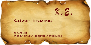 Kaizer Erazmus névjegykártya